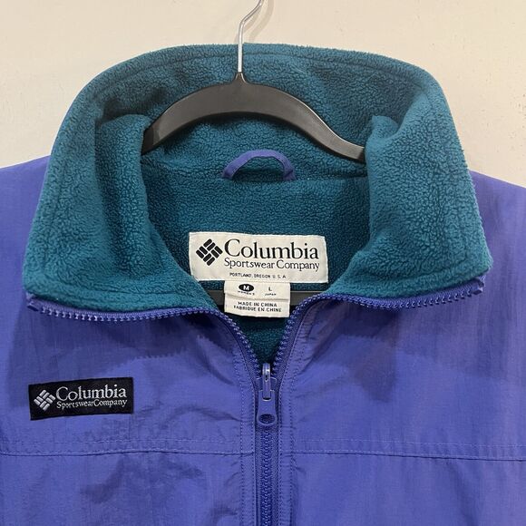 Vintage Columbia Women's Fleece Lined Jacket Size Medium Blue/Teal - Picture 6 of 7